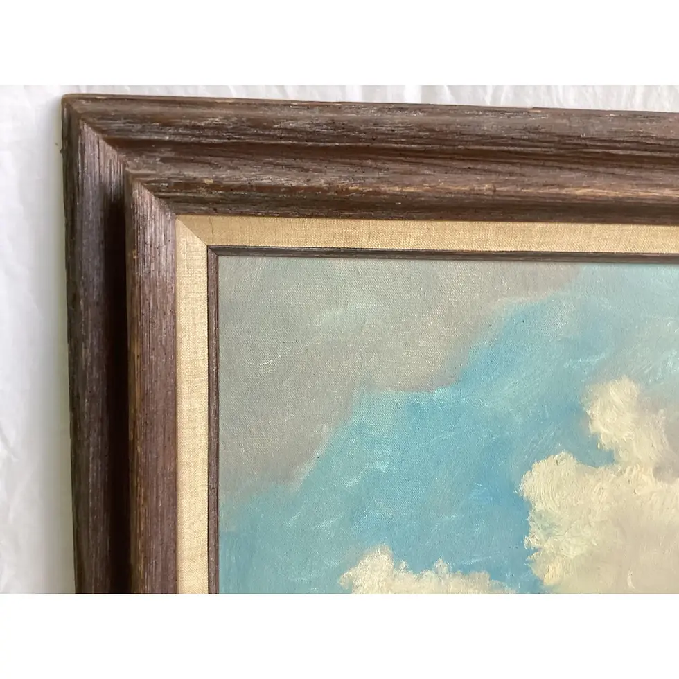 Thumbnail: Mid 20th Century Large Steam Ship in Harbor Oil Painting on Canvas Signed H Pete