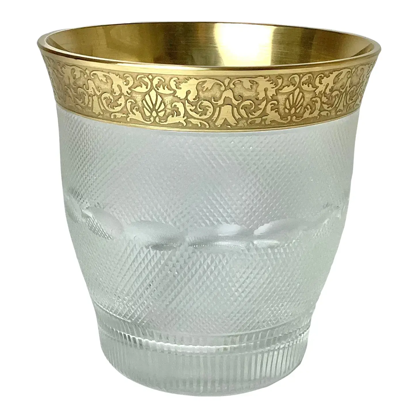 1960s Moser Splendid Gold Etch Champagne or Ice Bucket