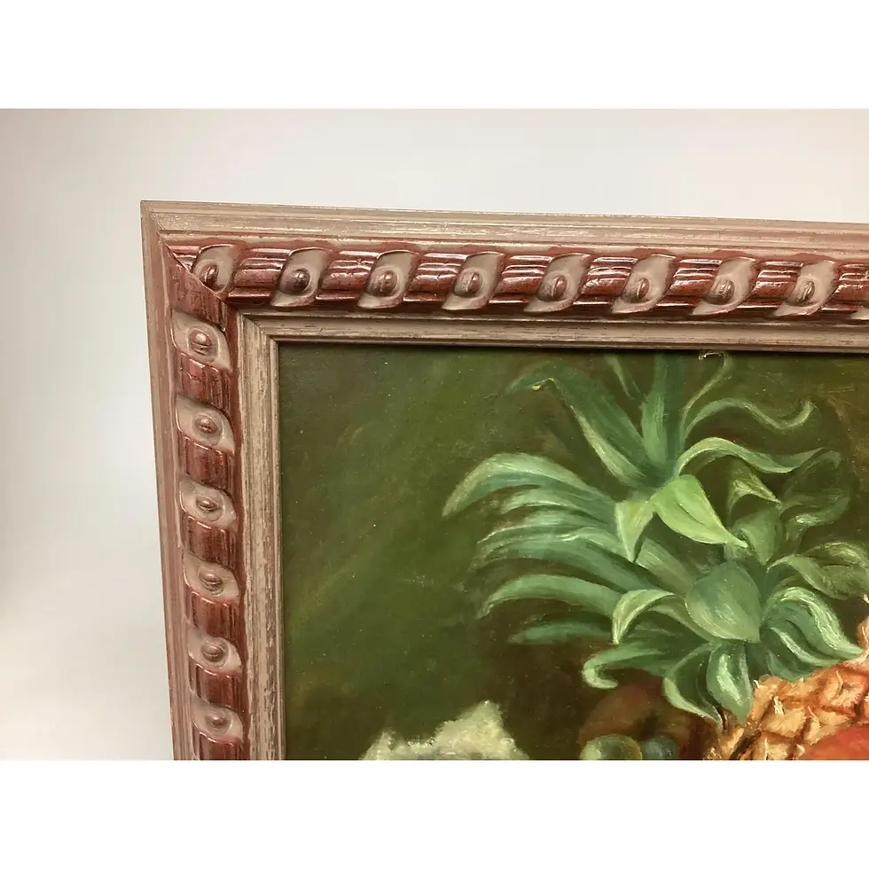 Thumbnail: Fruit Still Life Oil Painting Signed MayO’s Framed