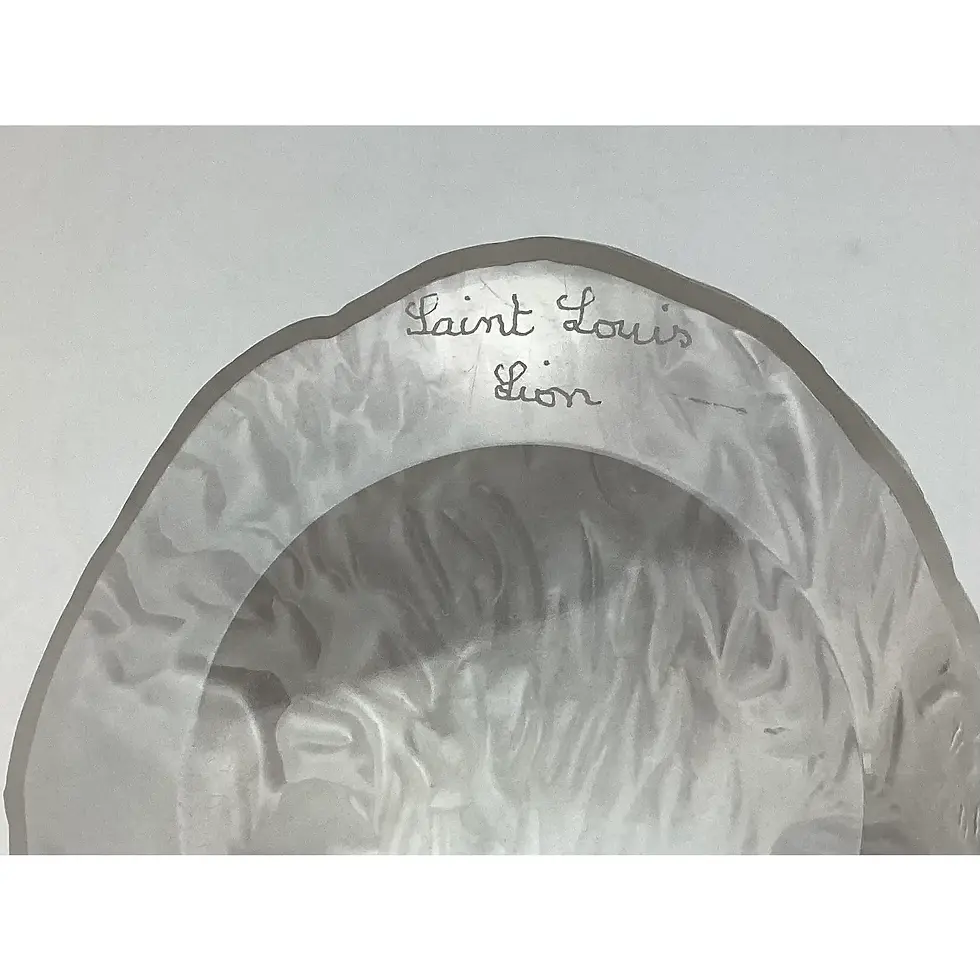 Thumbnail: Saint Louis Glass Crystal Lion Paperweight or Figurine