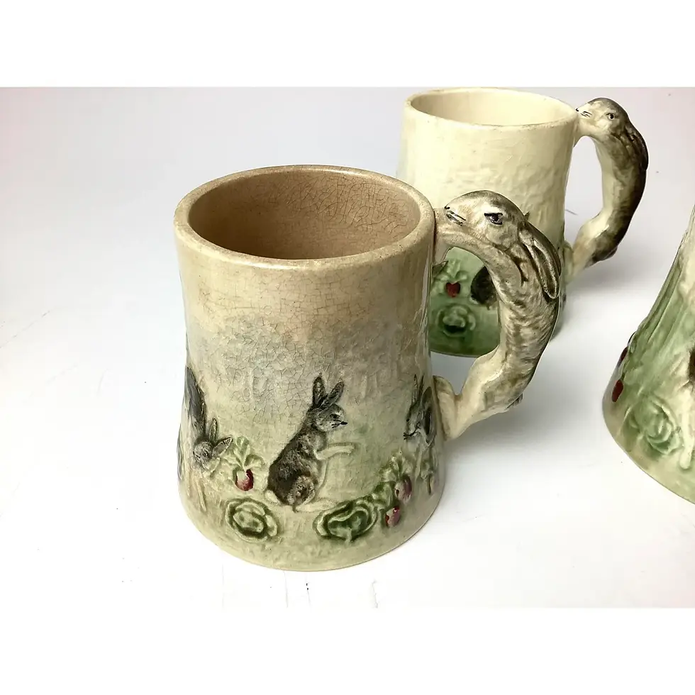 Thumbnail: Late 19th Century Higgins & Seiter New York Bunny Rabbit Choisy-Le-Roi Majolica