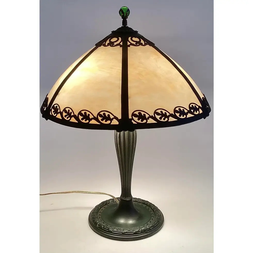 Thumbnail: Early 20th Century Slag Glass Lamp Edward Miller & Co.