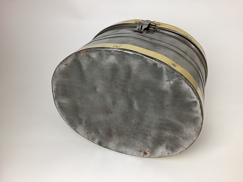 Thumbnail: Late 19th Century Large French Victorian Tin and Brass Hat Box
