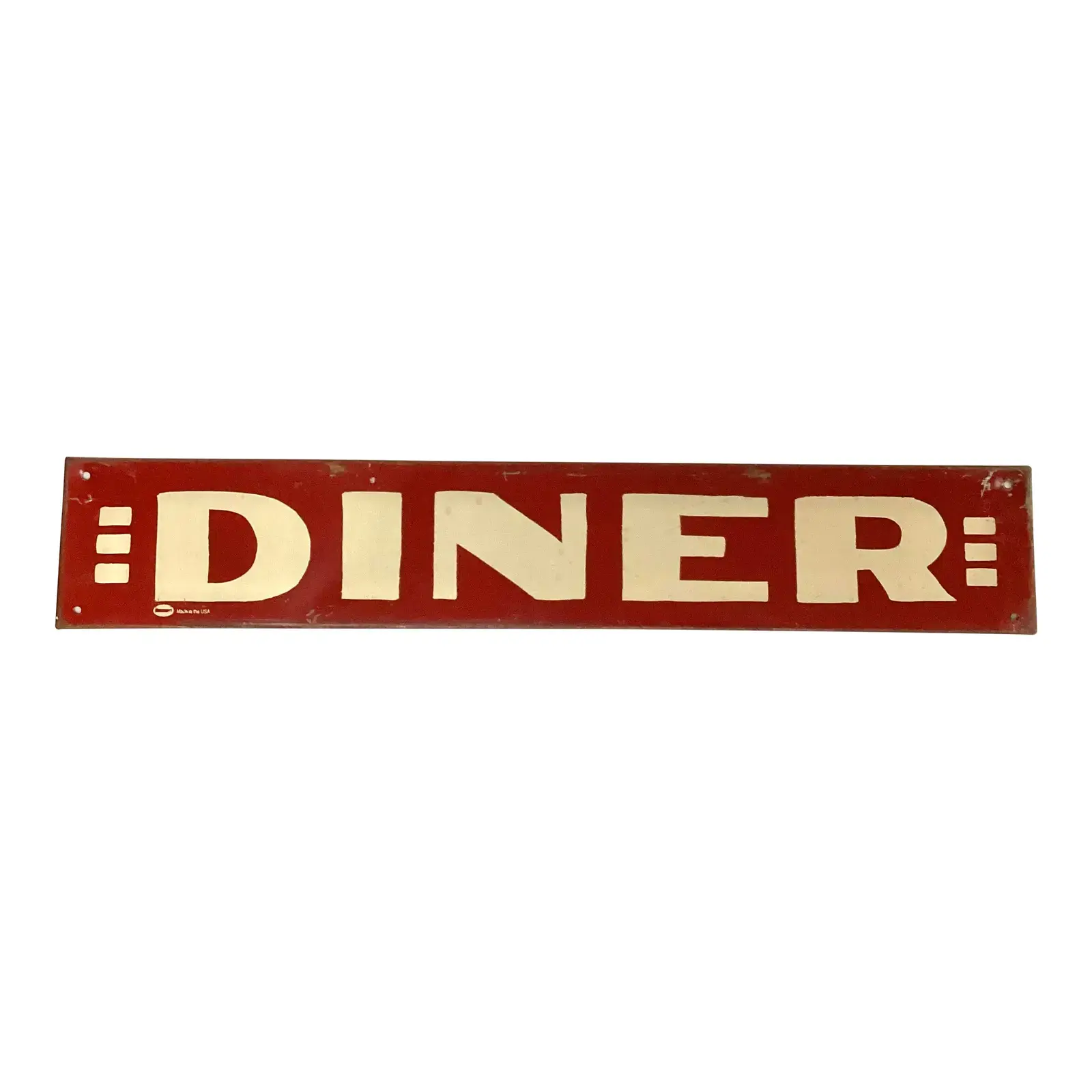 Vintage Mummert Metal Tin Diner Sign Red & White Made in the USA