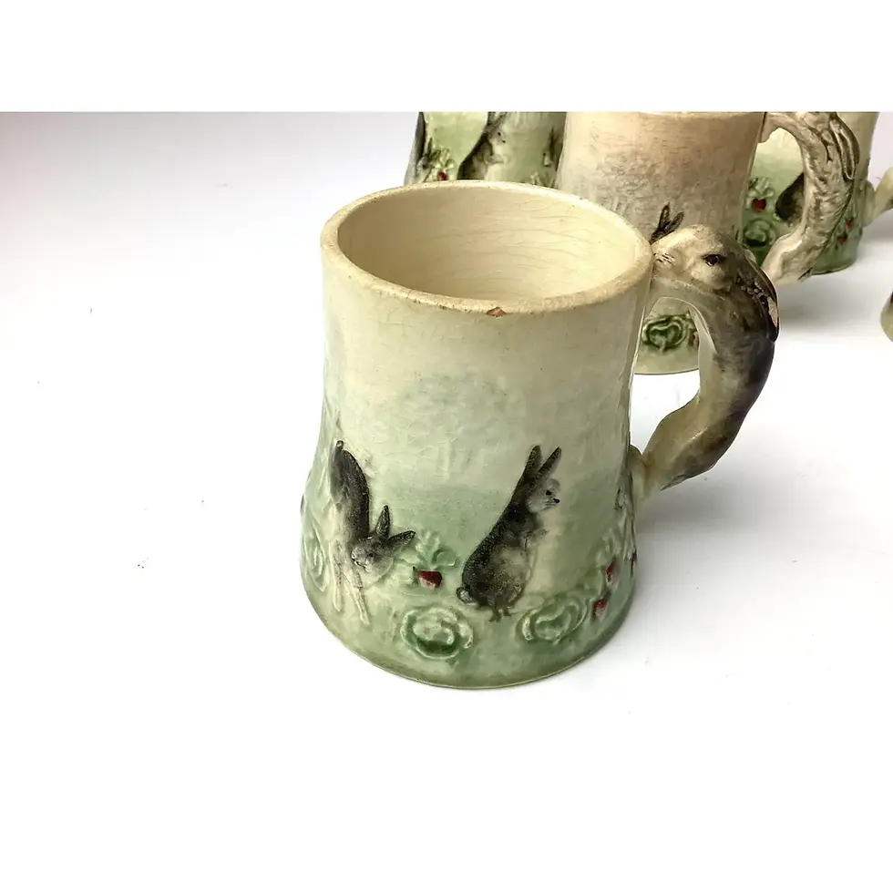 Thumbnail: Late 19th Century Higgins & Seiter New York Bunny Rabbit Choisy-Le-Roi Majolica