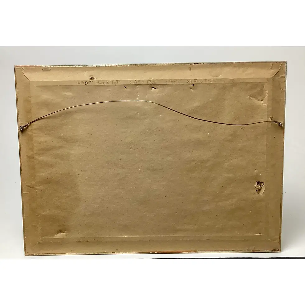 Thumbnail: Abstract Pastel Landscape “Purple Hill” by Pam Roth – Signed & Framed