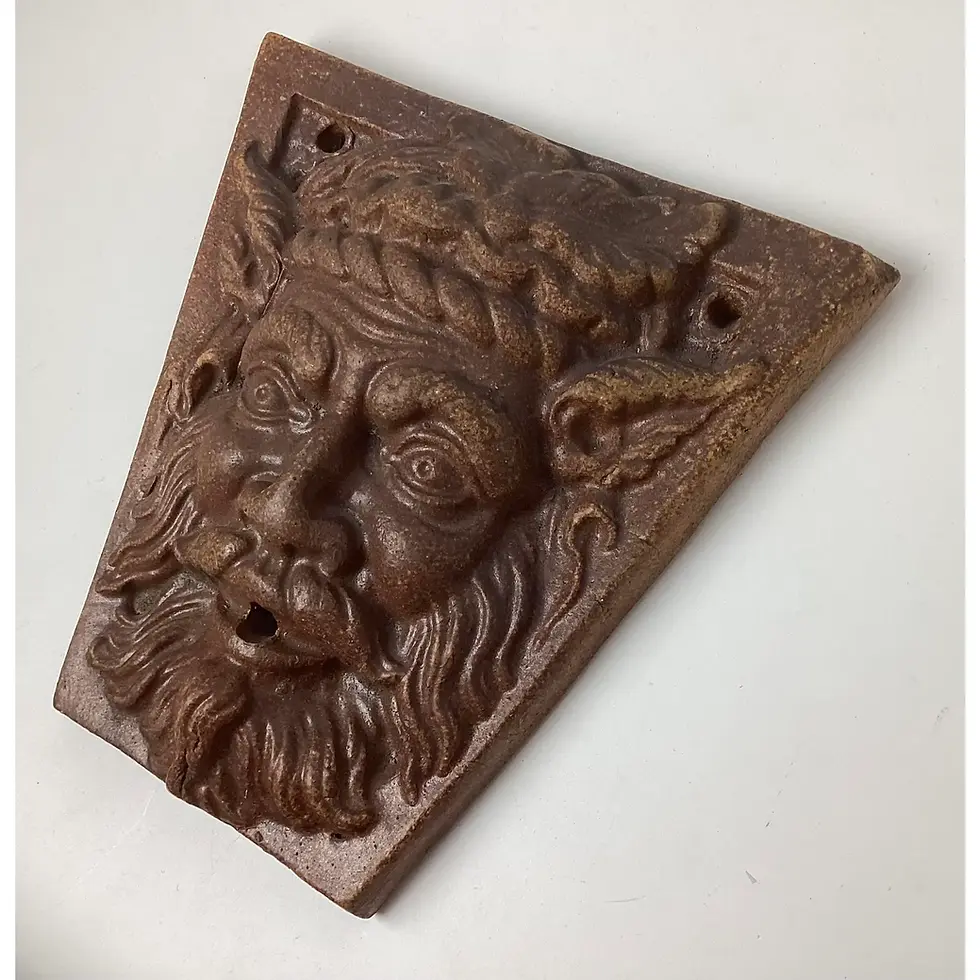 Thumbnail: Vintage Terracotta Mythical Head Garden Wall Fountain Ornament Plaque