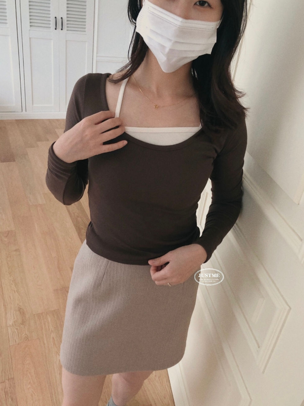 🏷 Sarah Simple Daily Skirt 🧸 #JMBOTTOM_A21 - beige