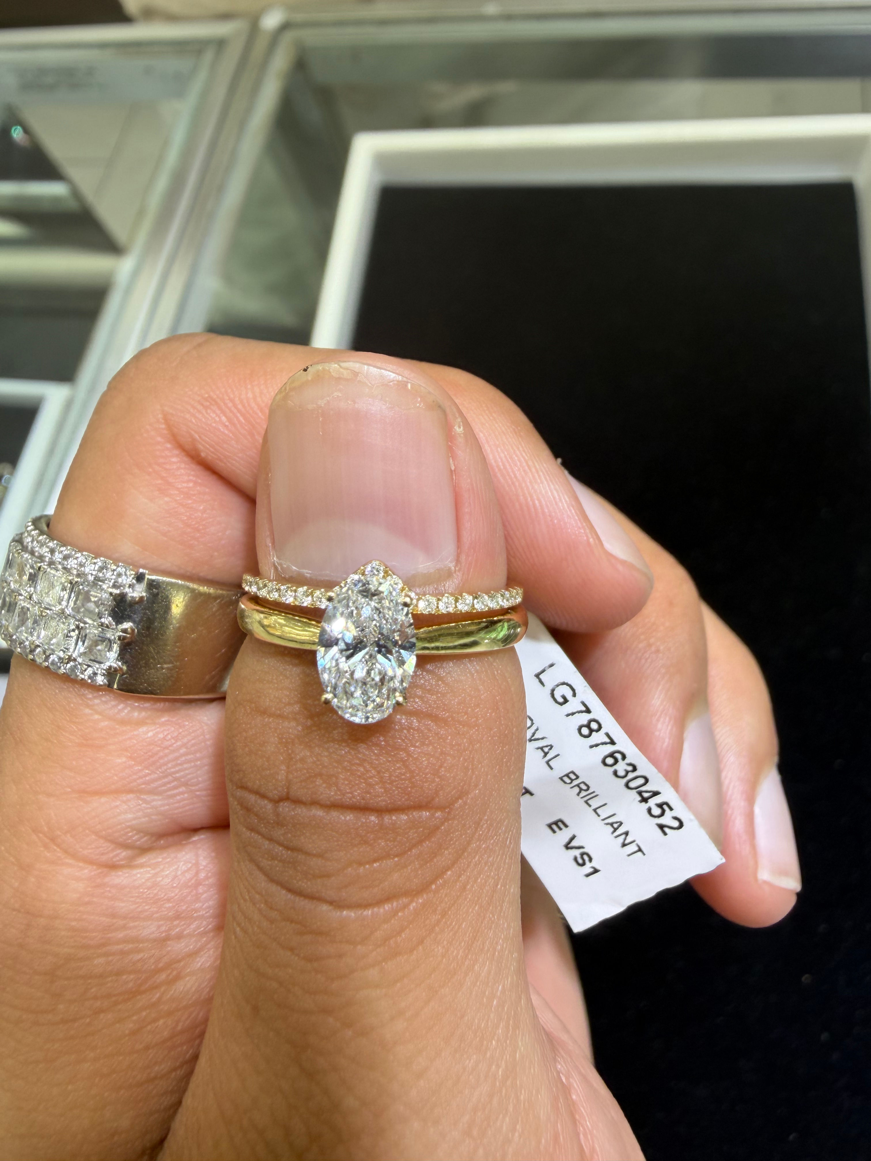 1ct lab oval set