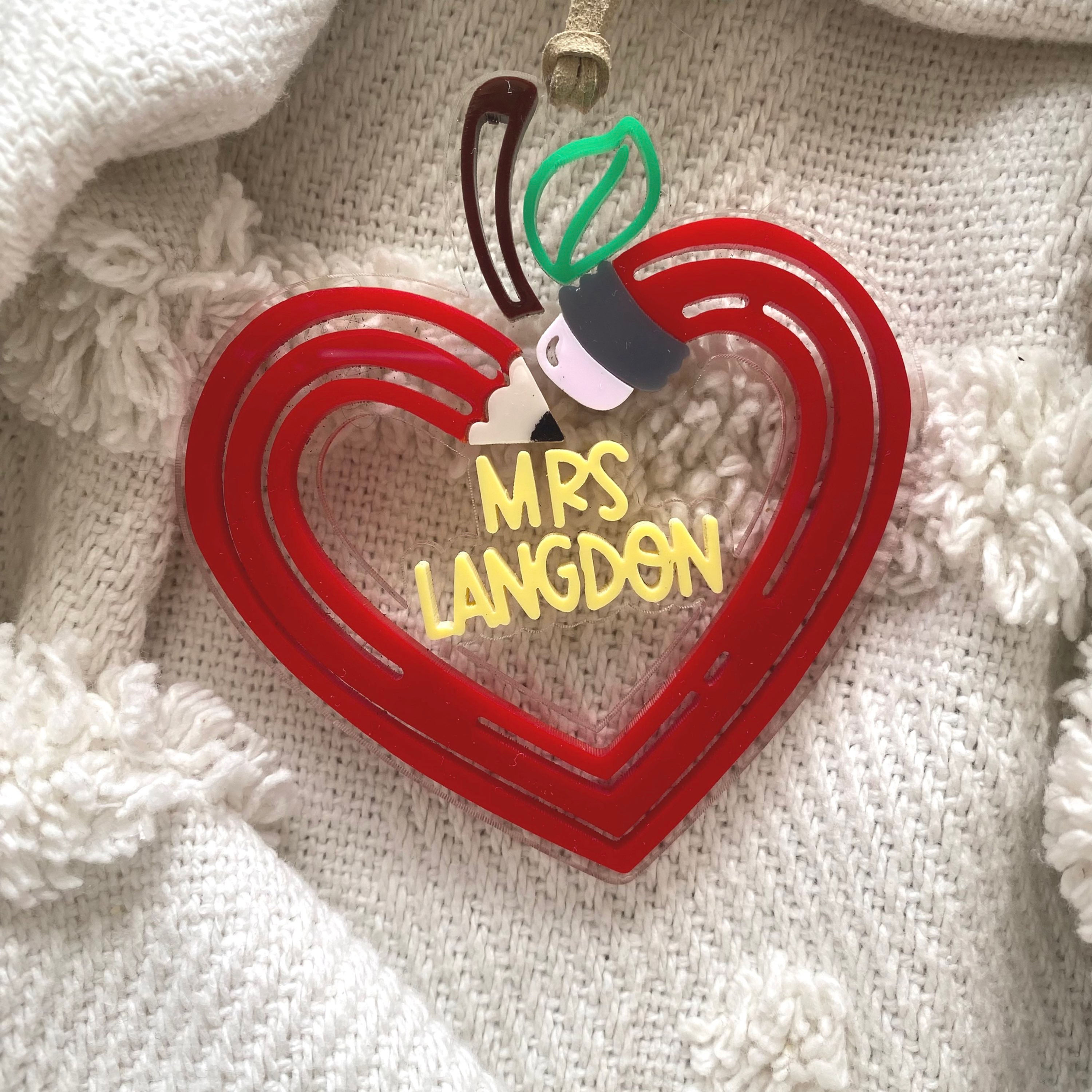 Pencil Heart Ornament