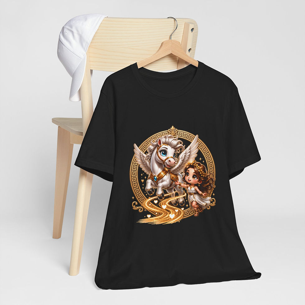 Thumbnail: Magical Pegasus & Child Graphic Tee — Cute Mythical Fantasy T-Shirt