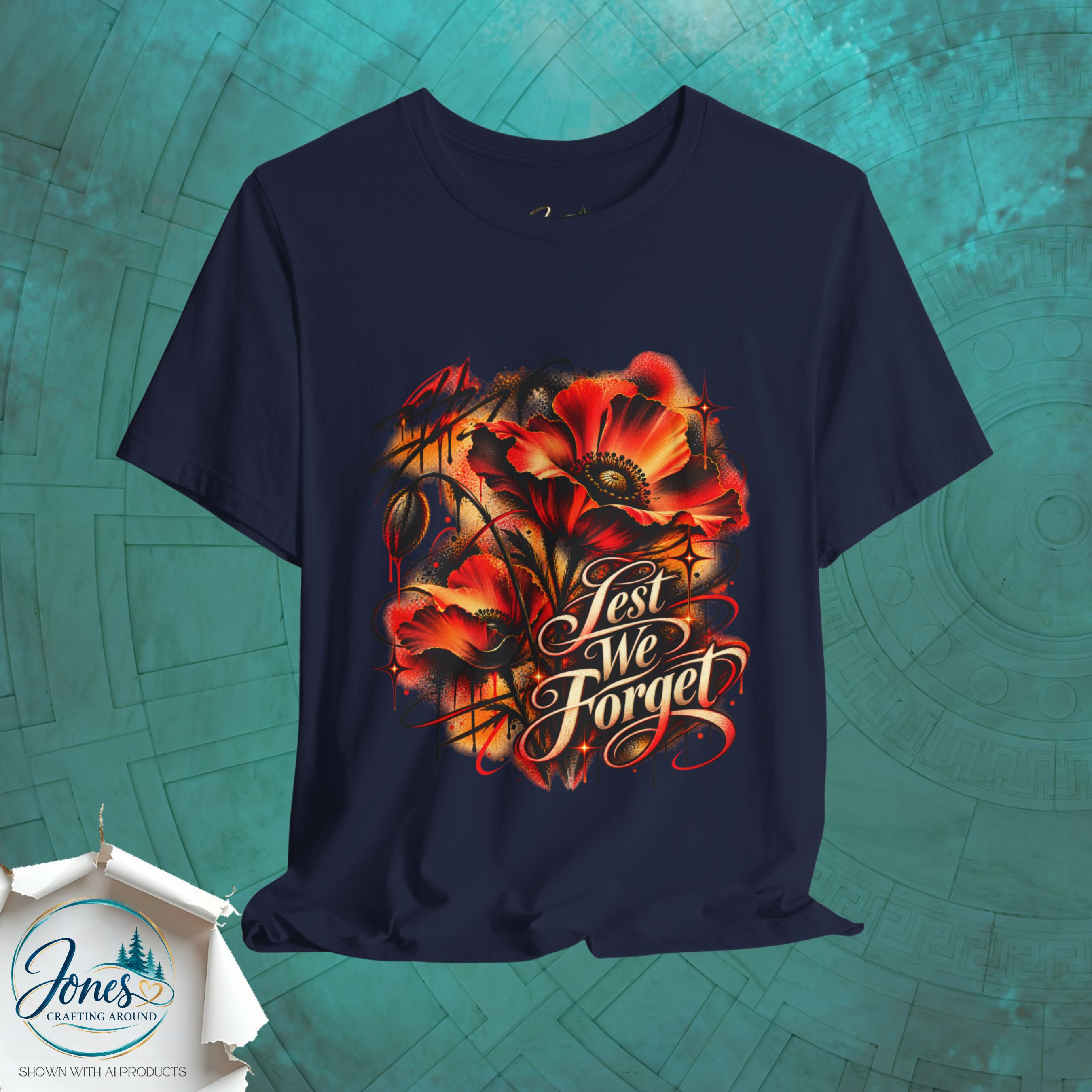 Poppy Remembrance Tee — "Lest We Forget" Memorial T-Shirt