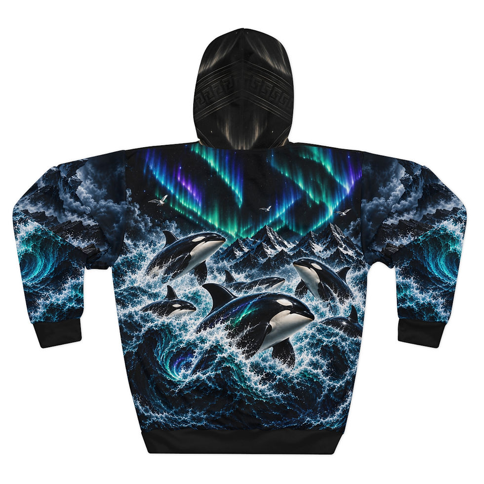 Thumbnail: Orca Hoodie, Killer Whale Hoodie, Northern Lights Hoodie