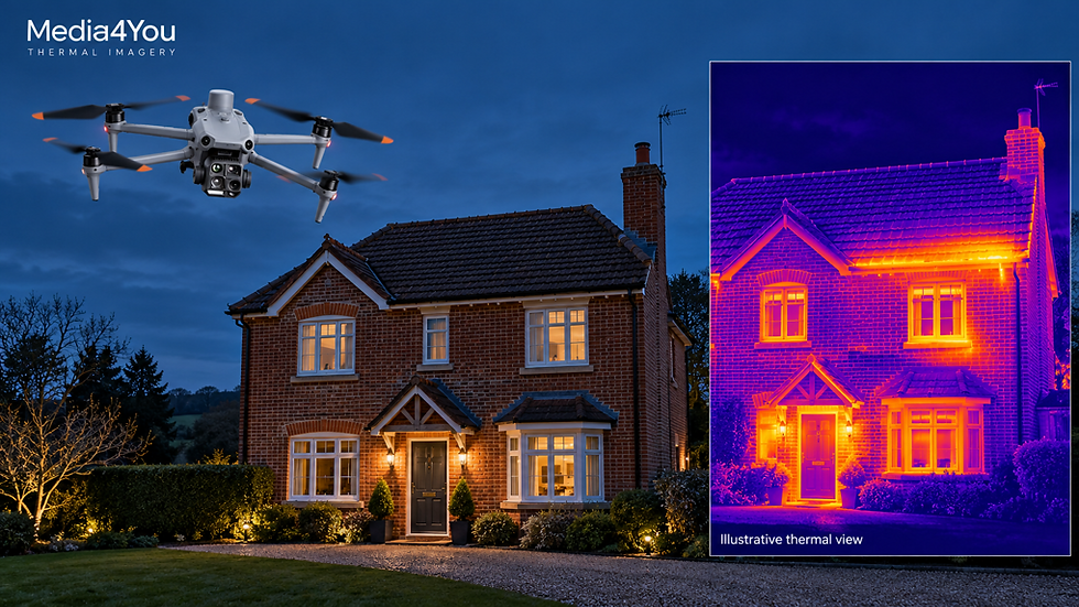 Aerial thermal imagery illustration.