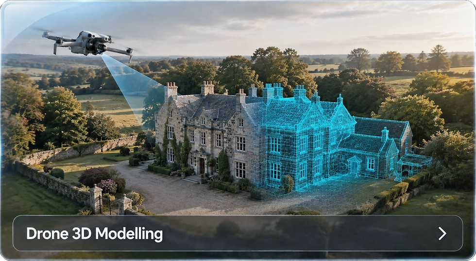 Clickable infographic tile created by media4you that takes customers to the 3d modelling drone page