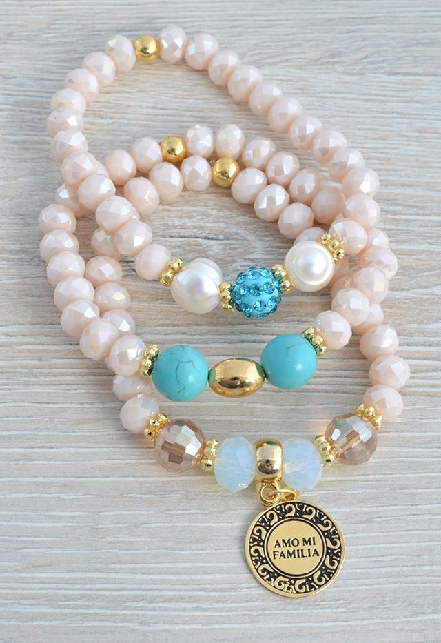 Pulseras rosado pastel
