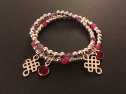 The pink Jade and Amethyst stones