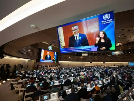 WHO-Generaldirektor Tedros Adhanom Ghebreyesus bei der Eröffnung der 78. Weltgesundheitsversammlung (Fabrice COFFRINI) (Fabrice COFFRINI/AFP/AFP)