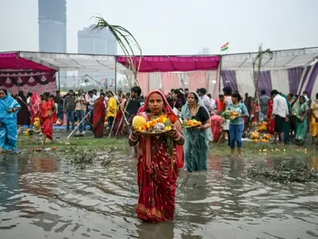 The Yamuna River, a major tributary of the Ganges, continues to suffer from severe pollution despite repeated clean-up pledges (Arun SANKAR). (Arun SANKAR/AFP/AFP)