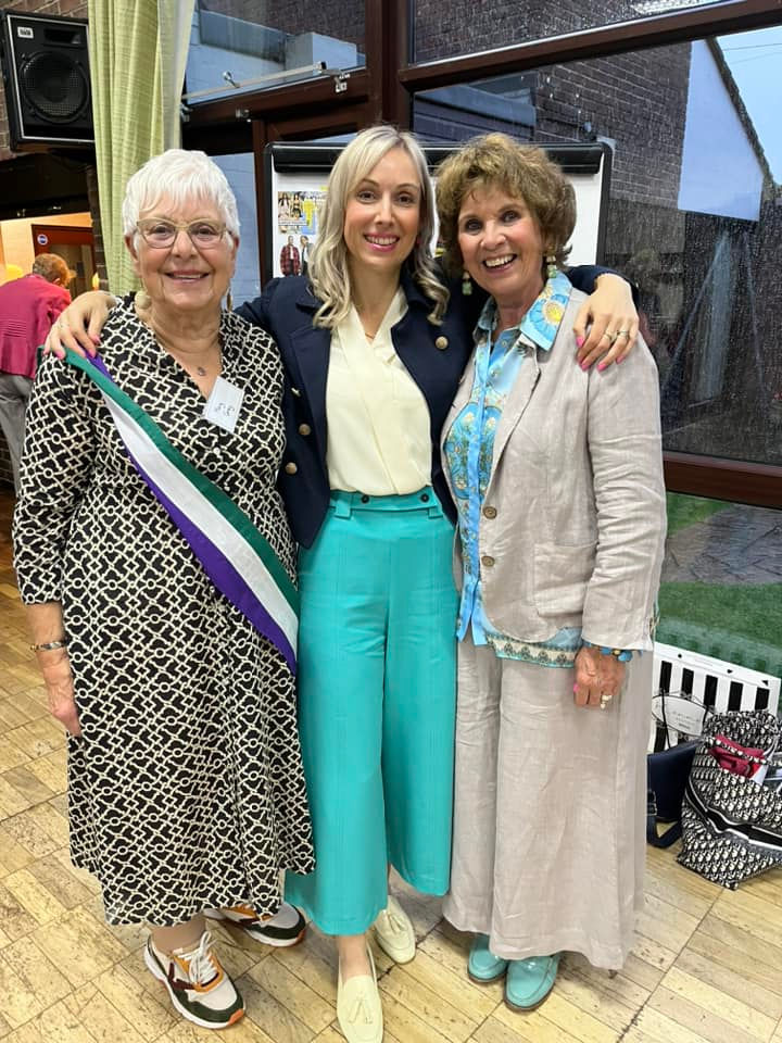 Aimee Kennedi (centre) with members of Scawby WI