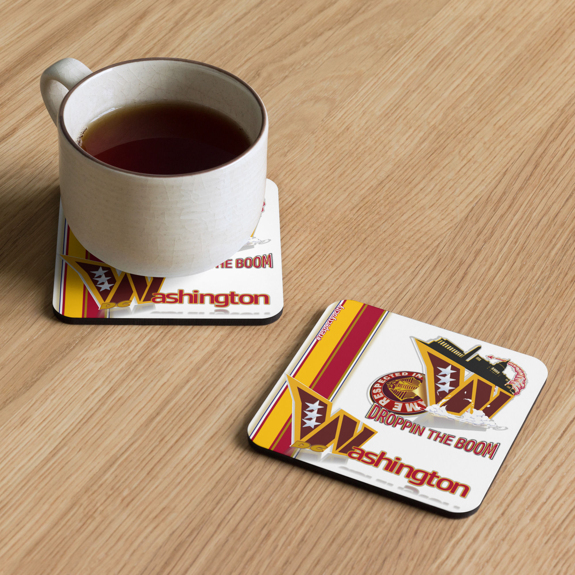 #droppintheboom Cork-back coaster