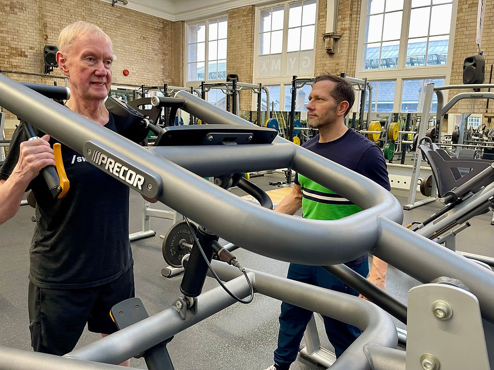 Personal Trainer Julien Bertherat with his client, Colin Tucker.