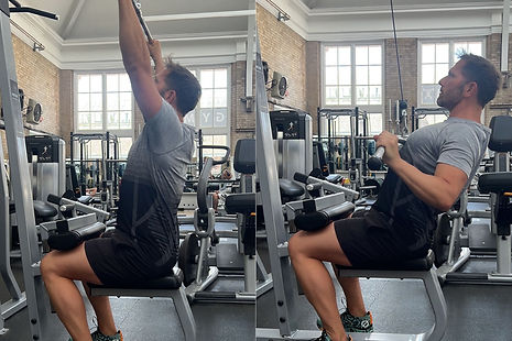 Julien Bertherat performing an arms, back and shoulders exercise combo.