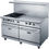 الصورة المصغرة: Dukers DCR60-4B36GM 60″ Commercial Gas Range, Four Open Burners, 36″ Griddle