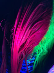 UV pink and green split dye hair