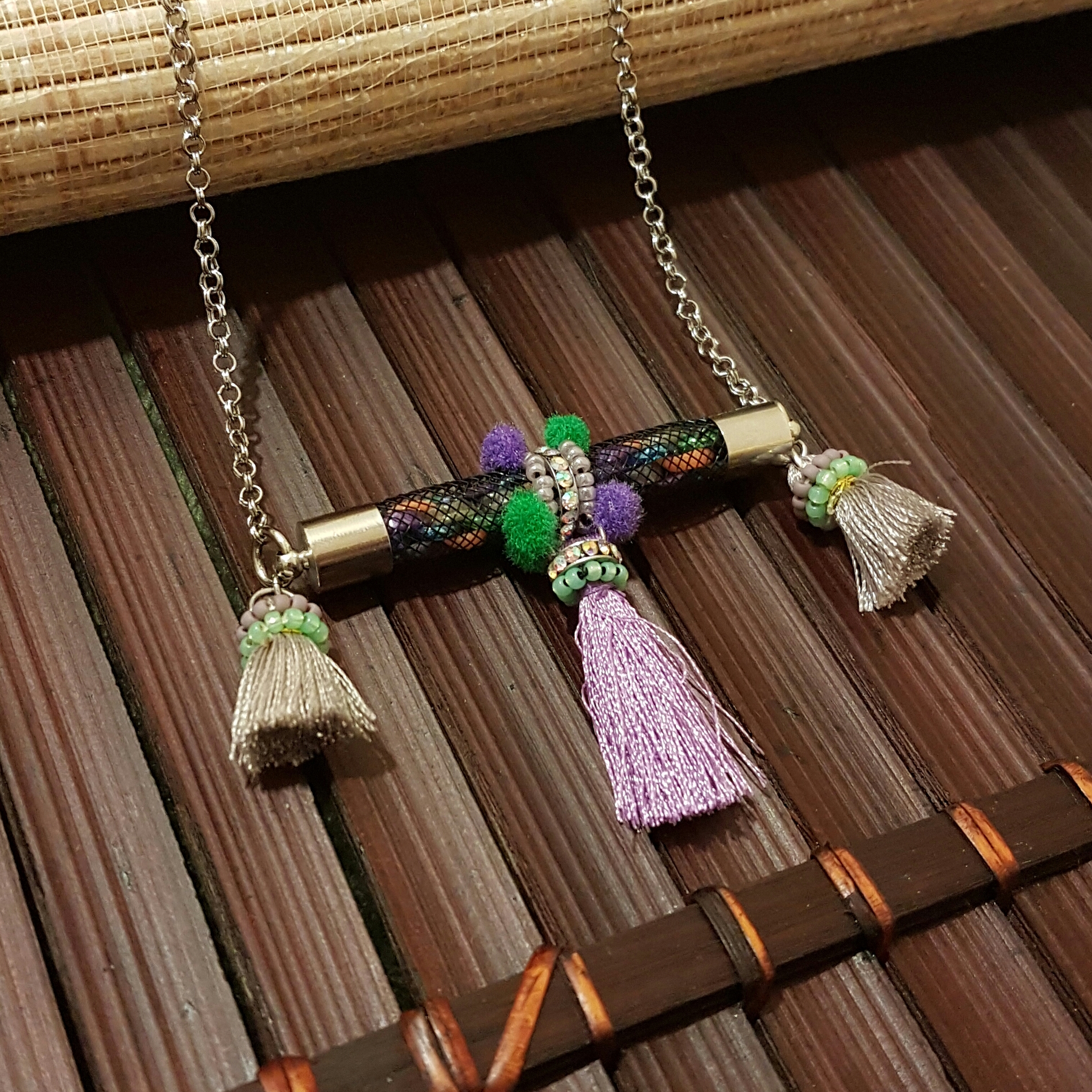 | ART001| Lilac SIiver Necklace