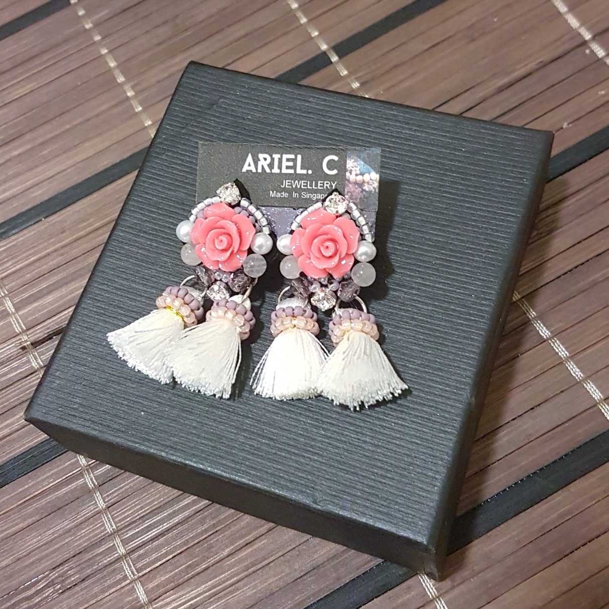 | ART024 | Blush Rosette Earrings