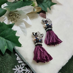 | ARF020 | Long Yarn Tassel Earrings