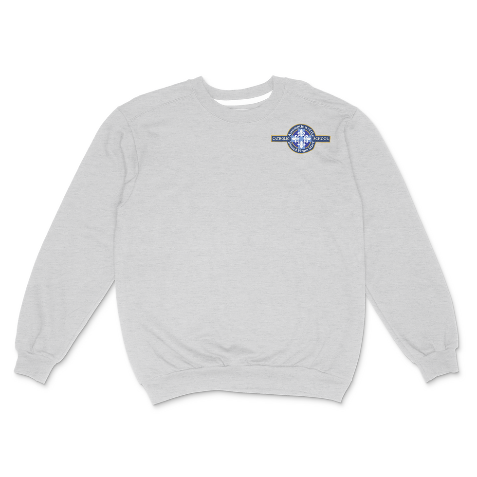Assumption Embroidered Crew - Light Grey