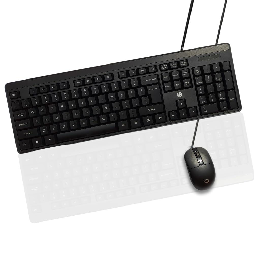 HP KM150 Wired Keyboard and Mouse Combo Full-Size Keyboard