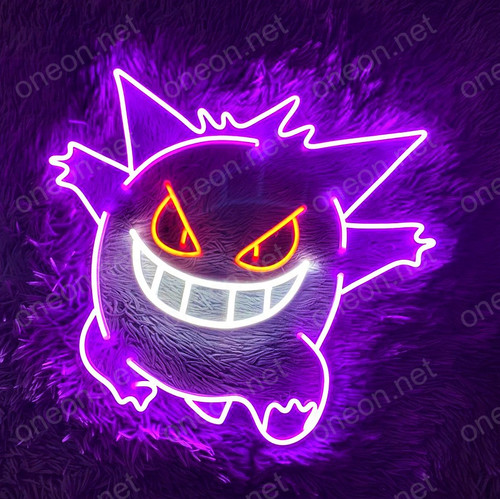 ゲンガー ネオンライト ポケモン LED ネオンサイン Pokemon Gengar LED Neon Sign, Neon Sign Custom, Home Decor, Gift