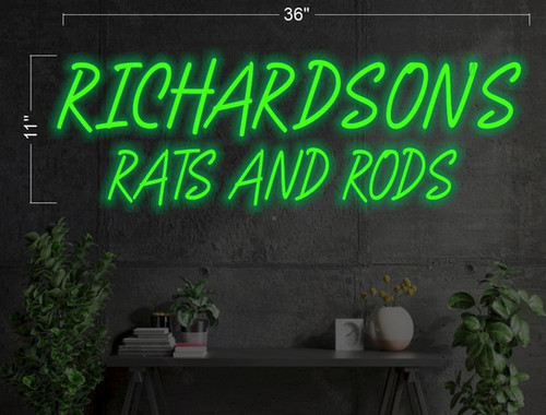 RICHARDSONS RAIS AND RODS | LED NEON SIGN | ONE Neon Signs