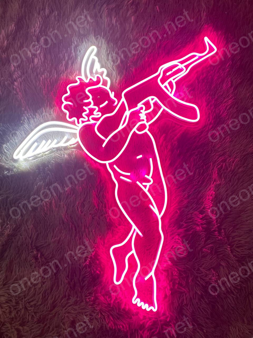 섬네일: Angel Squad LED Neon Sign, Neon Sign Custom, Home Decor, Gift Neon Light