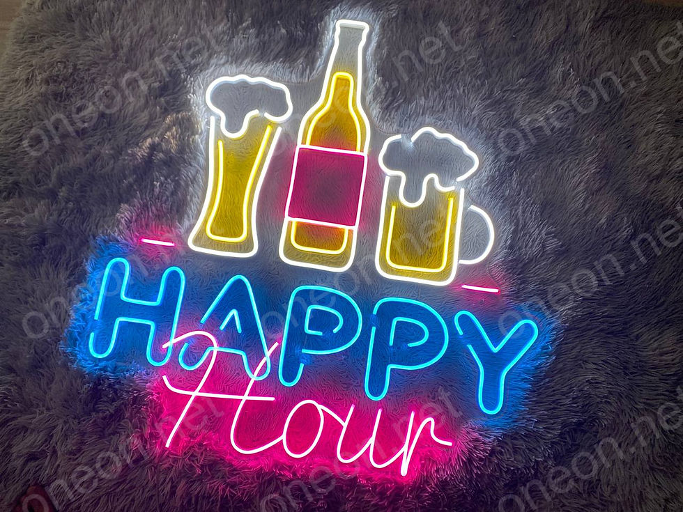 Miniaturbild: Happy Hour LED Neon Sign, Neon Sign Custom, Home Decor, Gift Neon Light