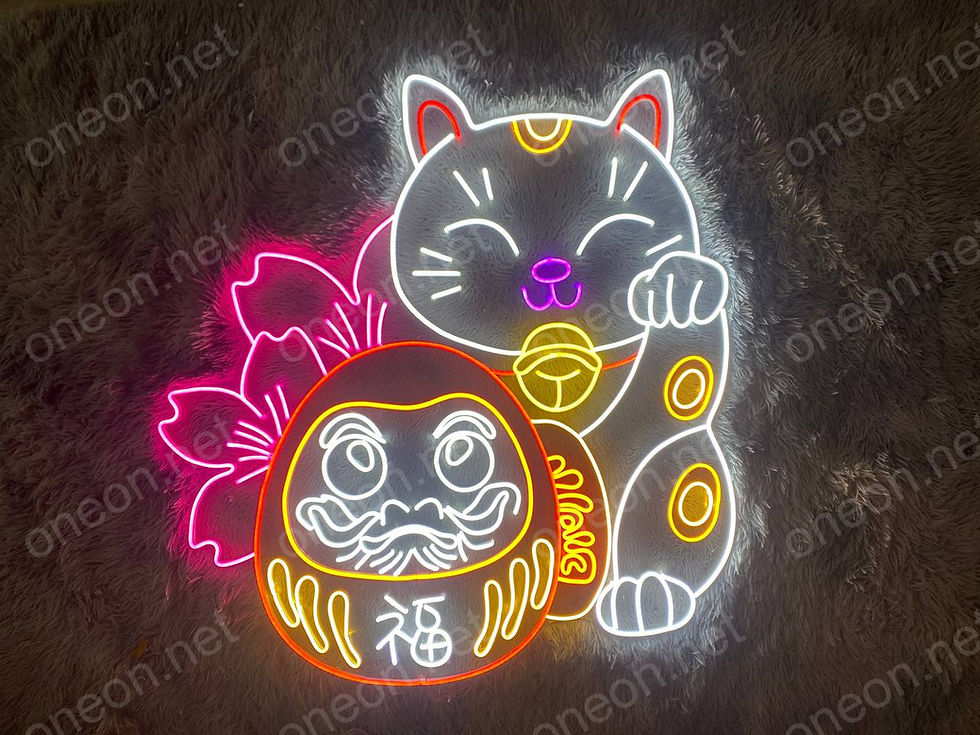 섬네일: Daruma Manekineko LED Neon Sign, Neon Sign Custom, Home Decor, Gift Neon Light