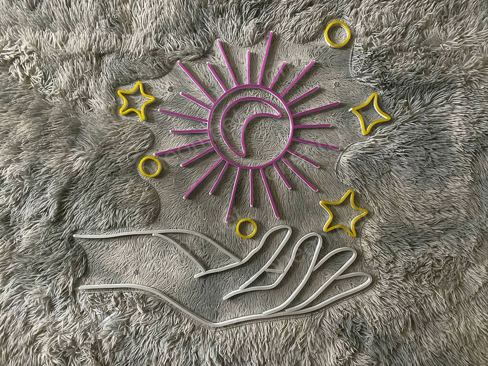 Thumbnail: Galaxy Moon And Stars LED Neon Sign, Neon Sign Custom, Home Decor, Gift Neon