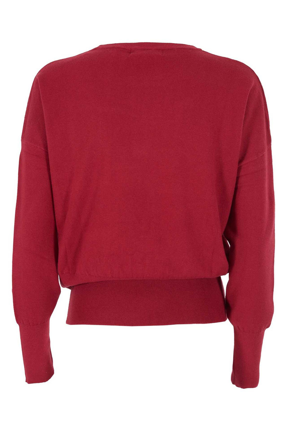 Camisola vermelha básica, suéter de malha feminina para looks casuais e modernos.