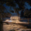 Snowy geodome project showcase with warm string lights at night
