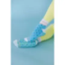 The Floral Check High Ankle Grip Socks by Pilates Honey
