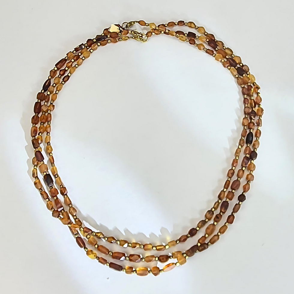 Thumbnail: Vintage Burmese Amber Necklace – Set of 3 | Rare Handcrafted Treasure