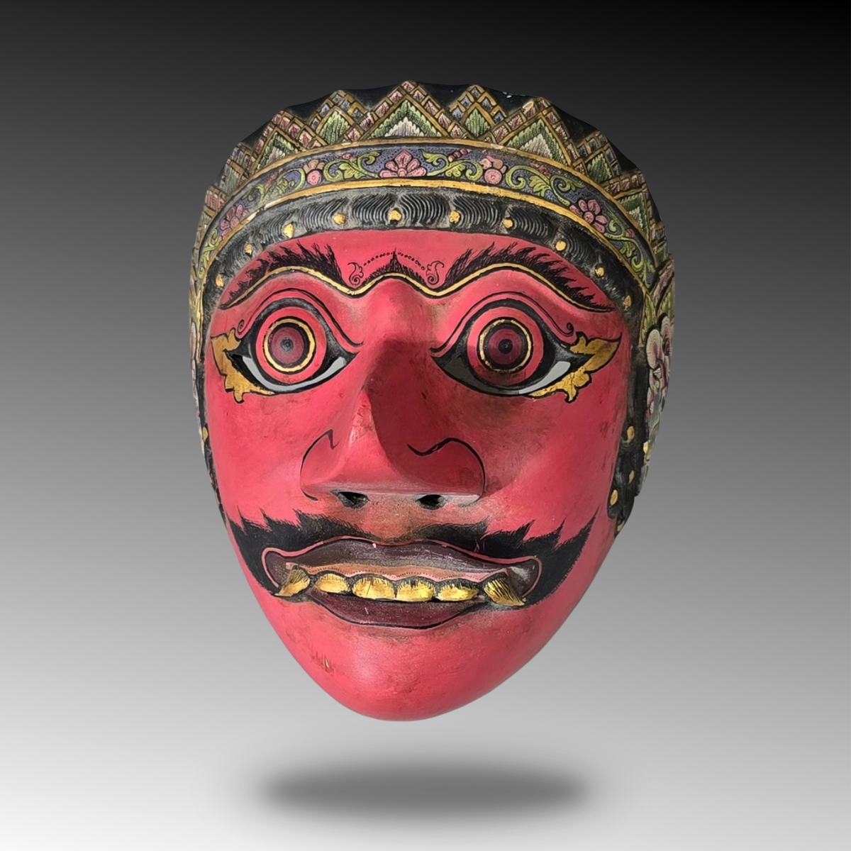 Rare Vintage Javanese Kelana Surawasesa Mask – 40 Years Old, Hand-Carved Pule Wo