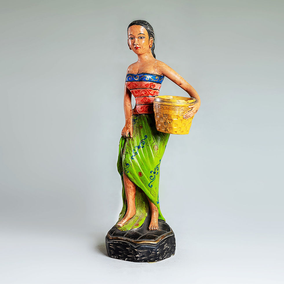 Thumbnail: Old gesso art - Balinese village girl