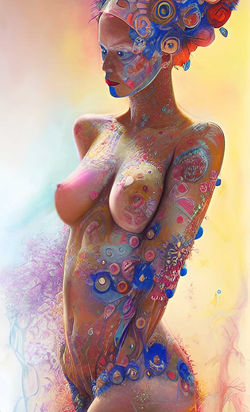 Título: "Mulher Floral"