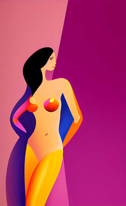 Título: "Mulher Encostada"