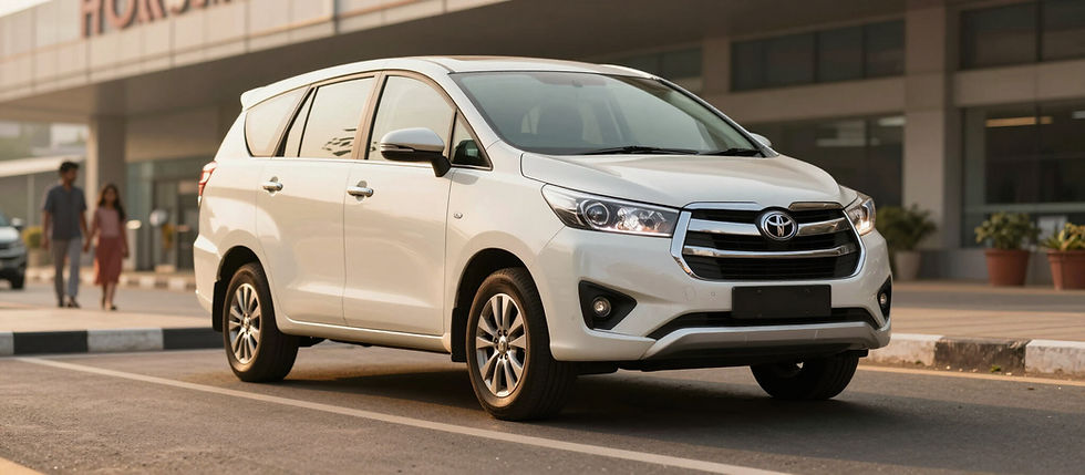 White Toyota Innova for Tirupati Golden Temple Taxi service.