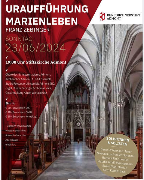Plakat Oratorium Marienleben von Franz Zebinger